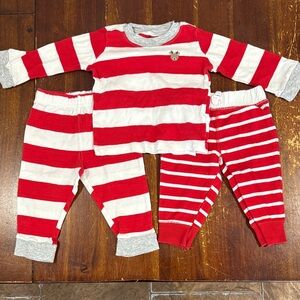 Red and White Striped Kids Pajamas